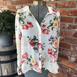 F21 floral Button Down